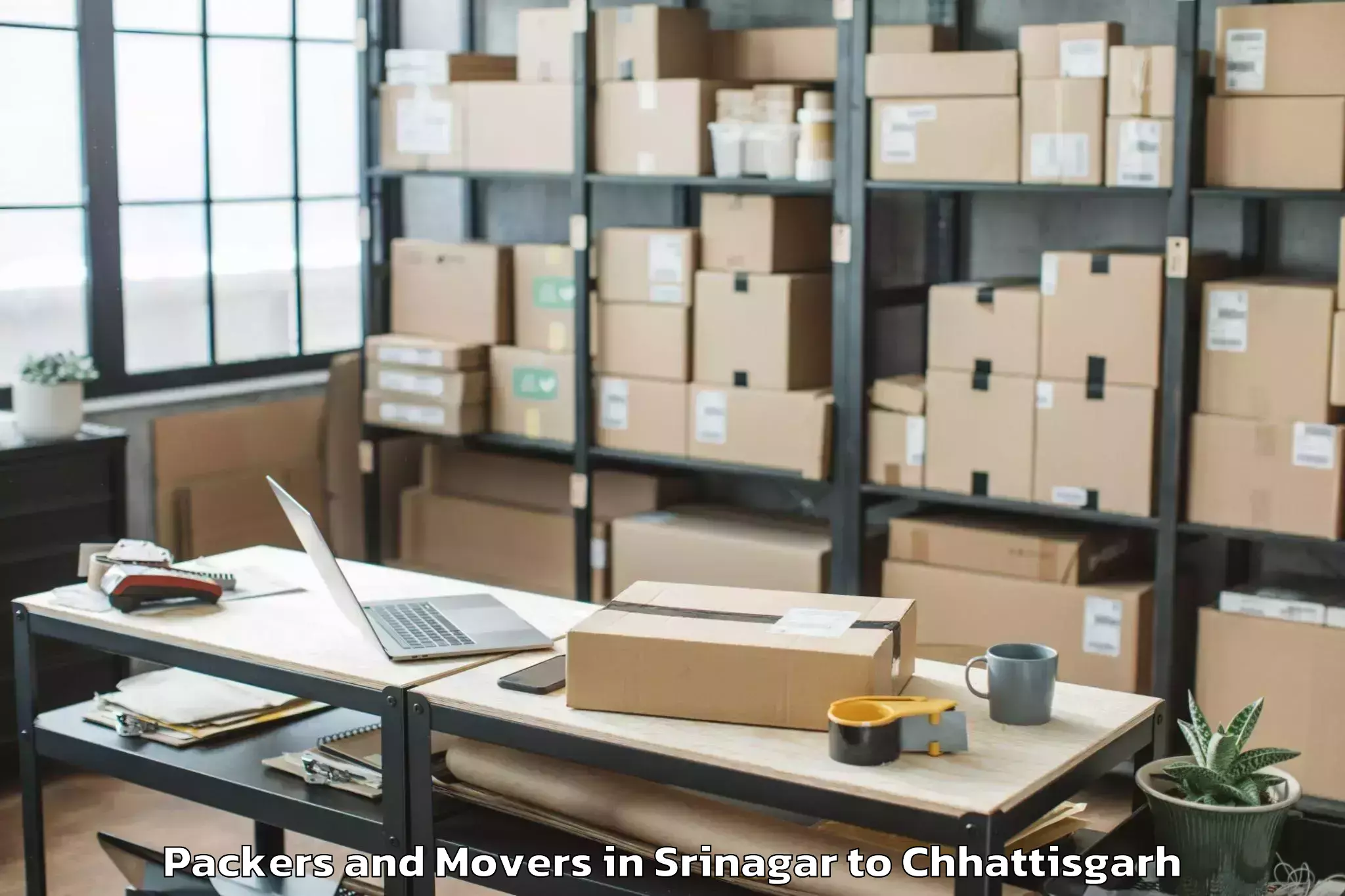 Srinagar to Raipur Packers And Movers Booking